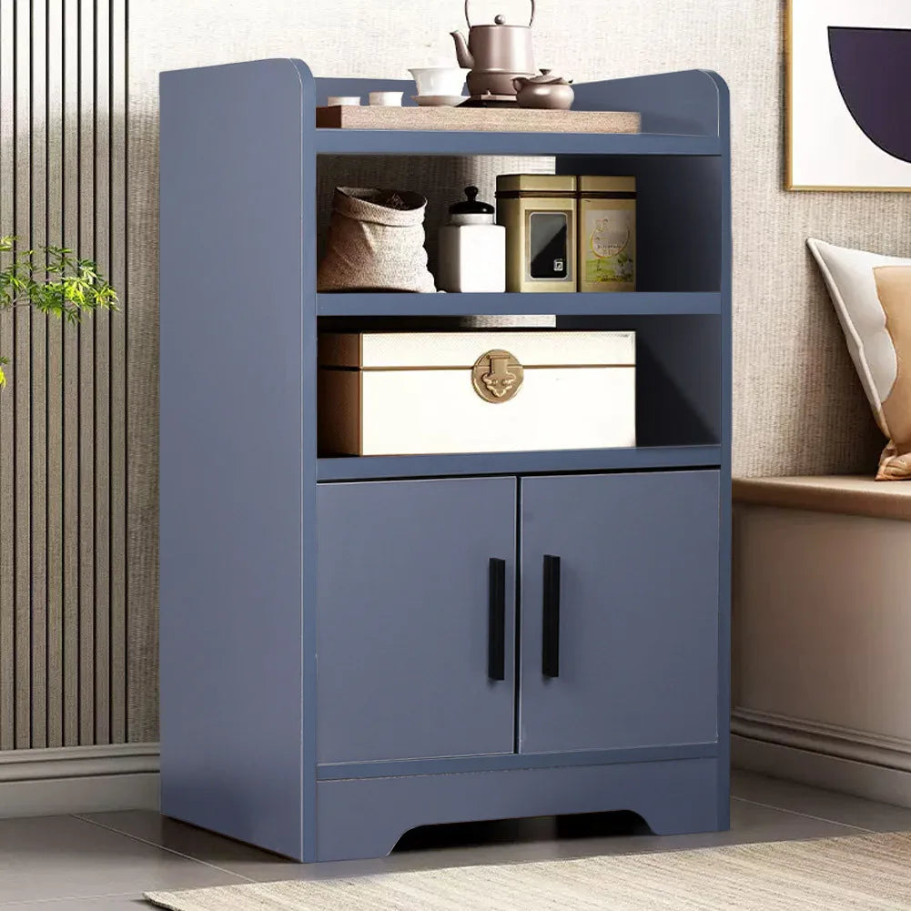 Contemporary Wooden Sideboard Cabinet with Open Storage