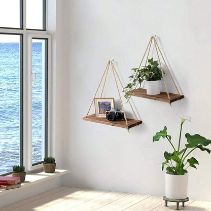 Floating Wooden Swing Shelf
