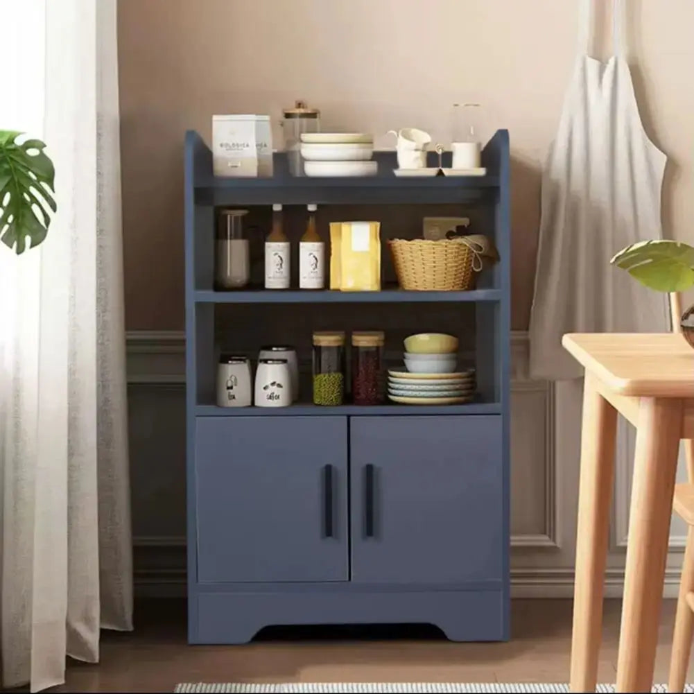 Contemporary Wooden Sideboard Cabinet with Open Storage