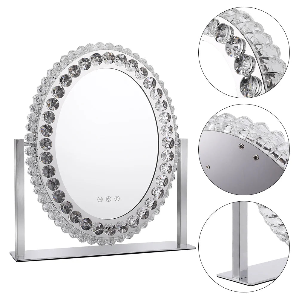 Crystal-Framed LED Vanity Mirror
