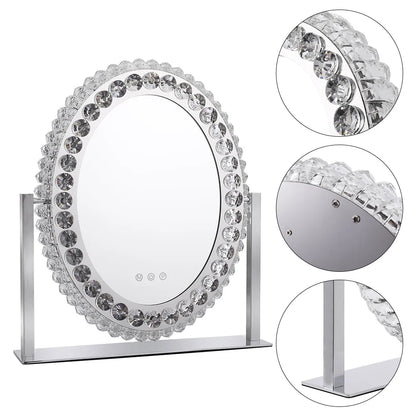 Crystal-Framed LED Vanity Mirror