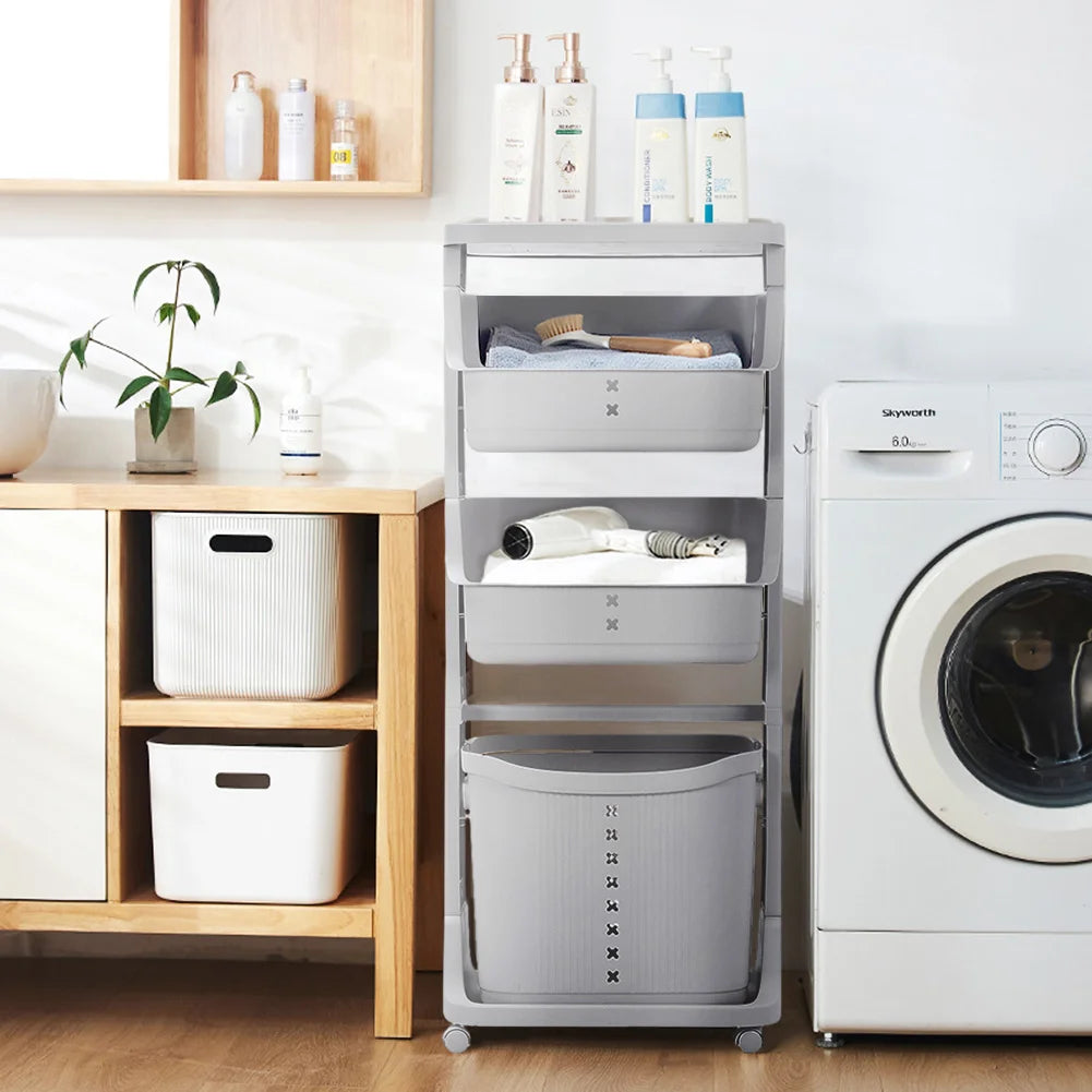 Multi-Tier Laundry Basket with Wheels