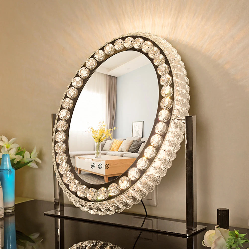 Crystal-Framed LED Vanity Mirror