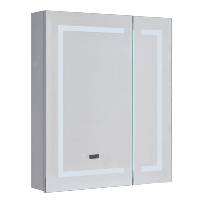 Frameless LED Mirror Cabinet with Clock