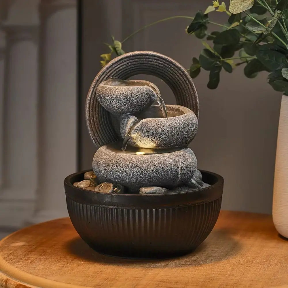 Tabletop Garden Fountain with LED Light