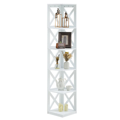 5-Tier Wooden Corner Standing Shelf
