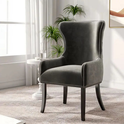 Upholstered Studded Velvet Dining Chair