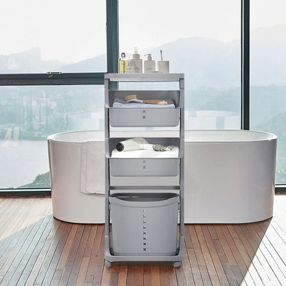 Multi-Tier Laundry Basket with Wheels