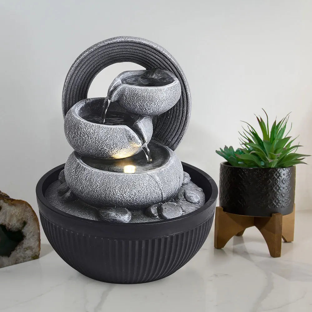 Tabletop Garden Fountain with LED Light