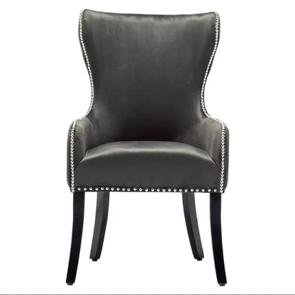 Upholstered Studded Velvet Dining Chair