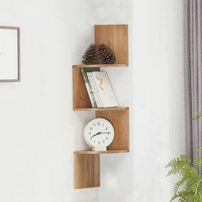 Tiered Wooden Floating Corner Shelf