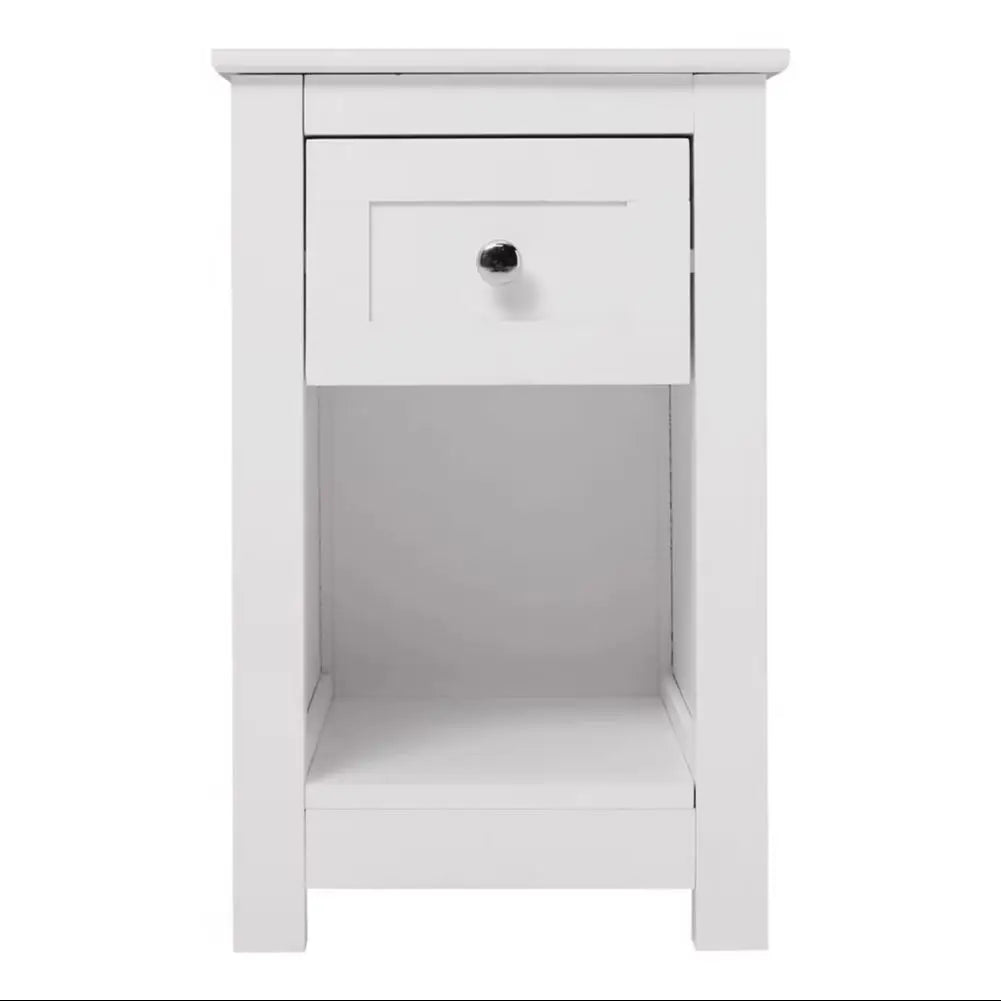 White Side Table with Drawer