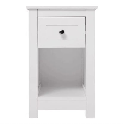 White Side Table with Drawer