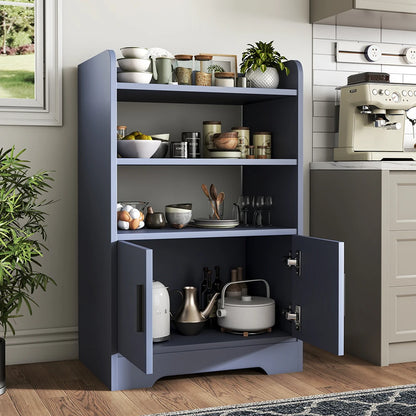 Contemporary Wooden Sideboard Cabinet with Open Storage