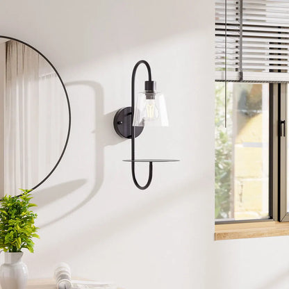 Transparent Glass Wall Light with Tray