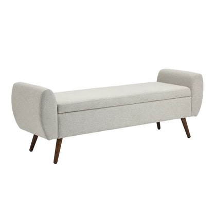 Linen Upholstered Storage Bench