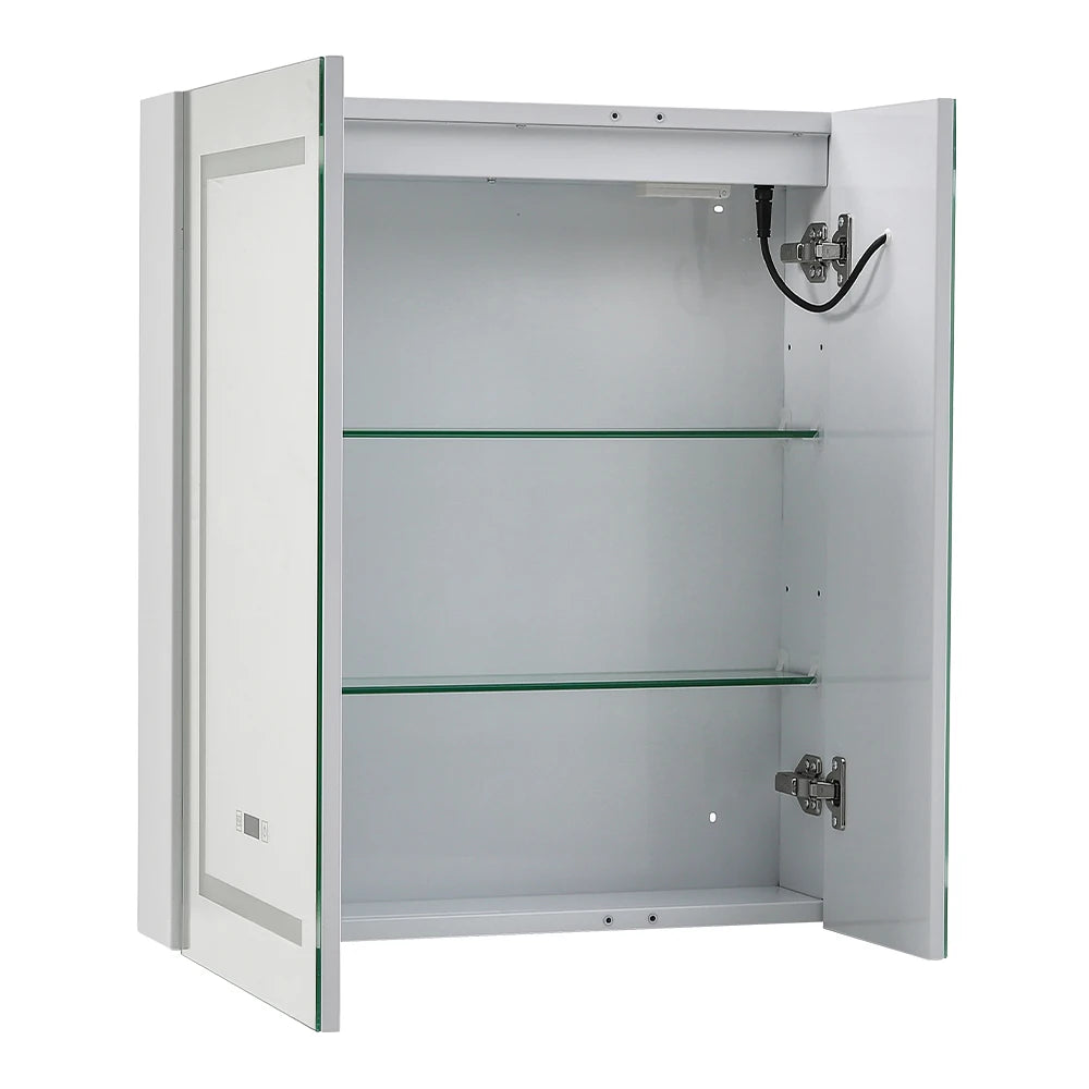 Frameless LED Mirror Cabinet with Clock