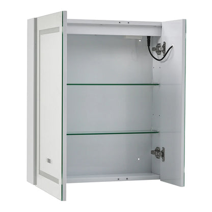 Frameless LED Mirror Cabinet with Clock