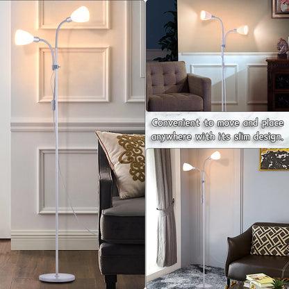Adjustable Dual Head Standing Floor Lamp
