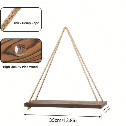 Floating Wooden Swing Shelf
