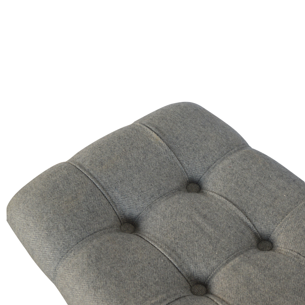 Grey Tweed Curved Bench