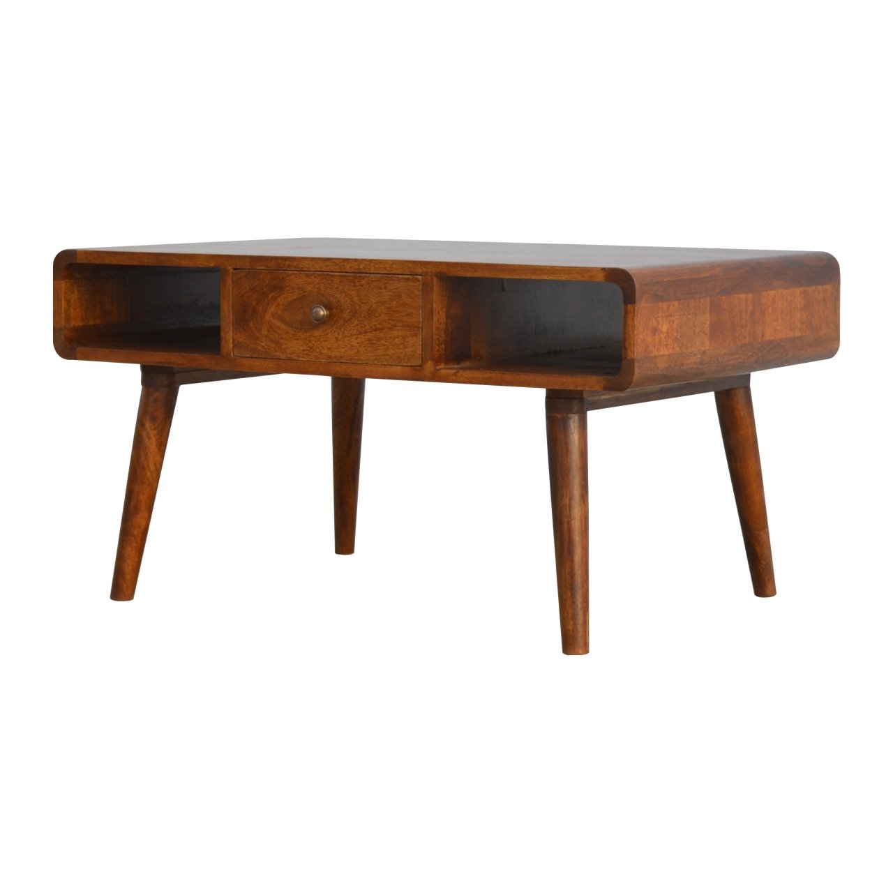 Curved Chestnut Open Coffee Table