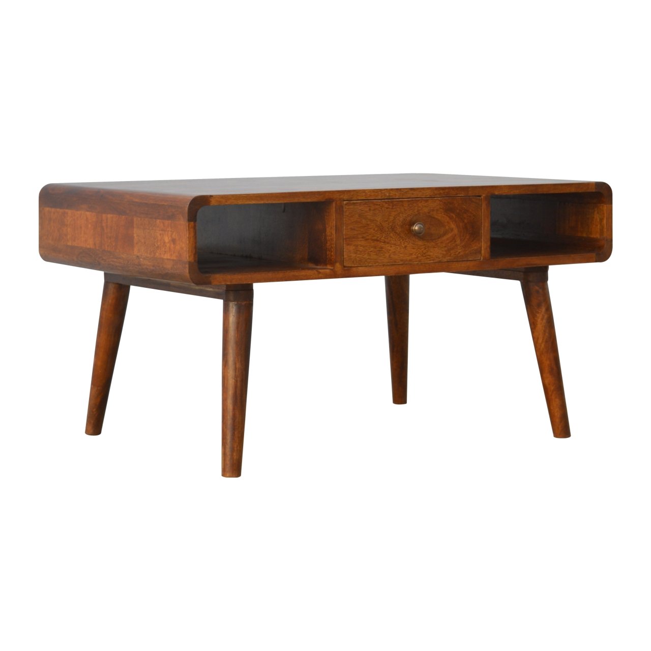 Curved Chestnut Open Coffee Table
