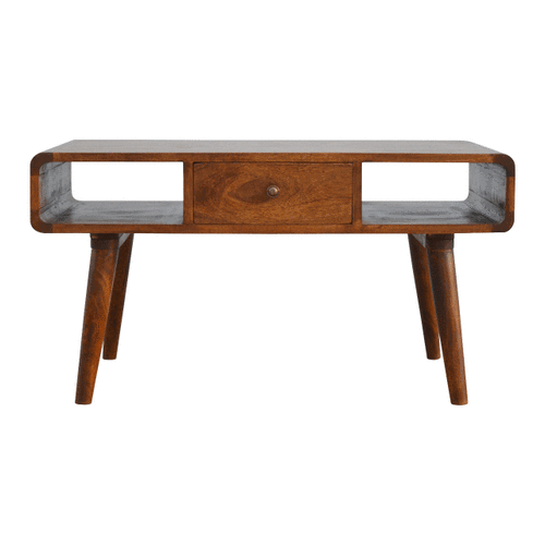 Curved Chestnut Open Coffee Table