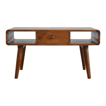 Curved Chestnut Open Coffee Table