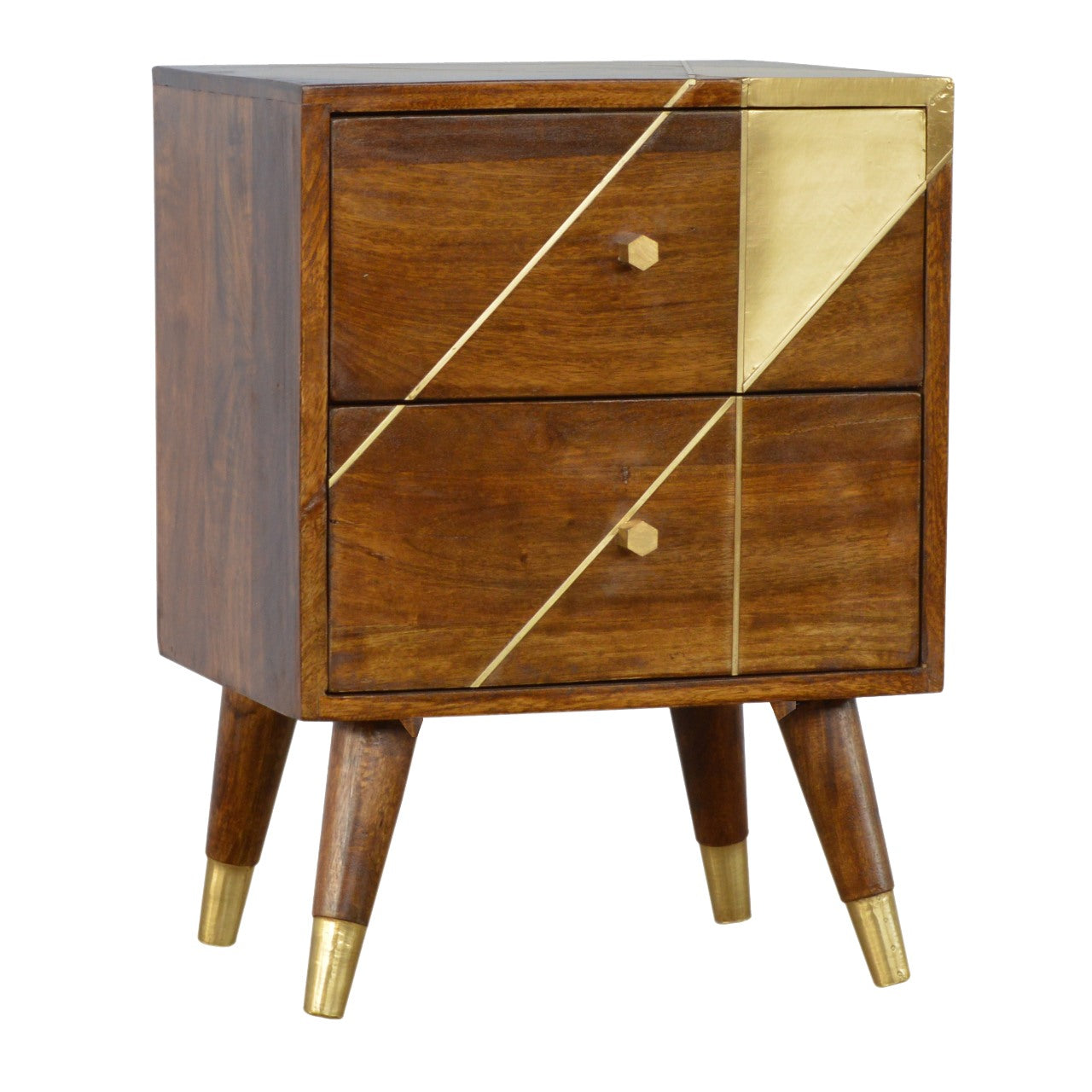 Gold Geometric Chestnut Cabinet