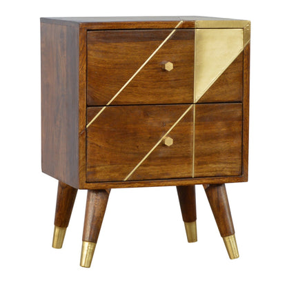 Gold Geometric Chestnut Cabinet