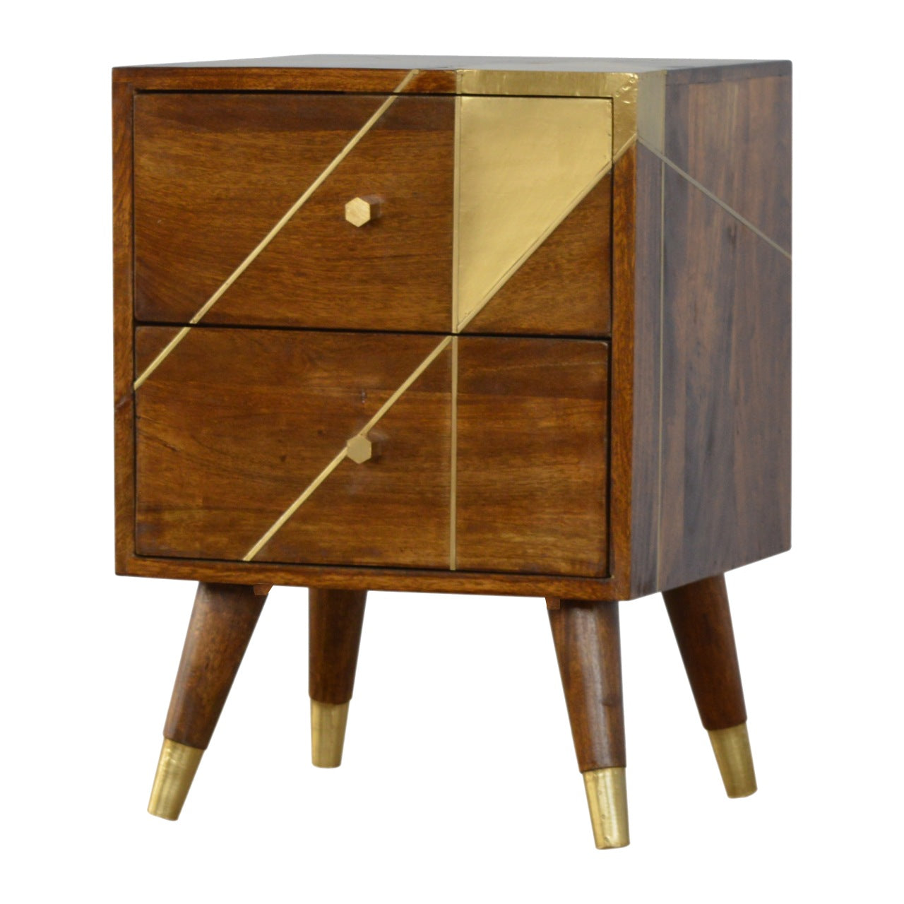 Gold Geometric Chestnut Cabinet