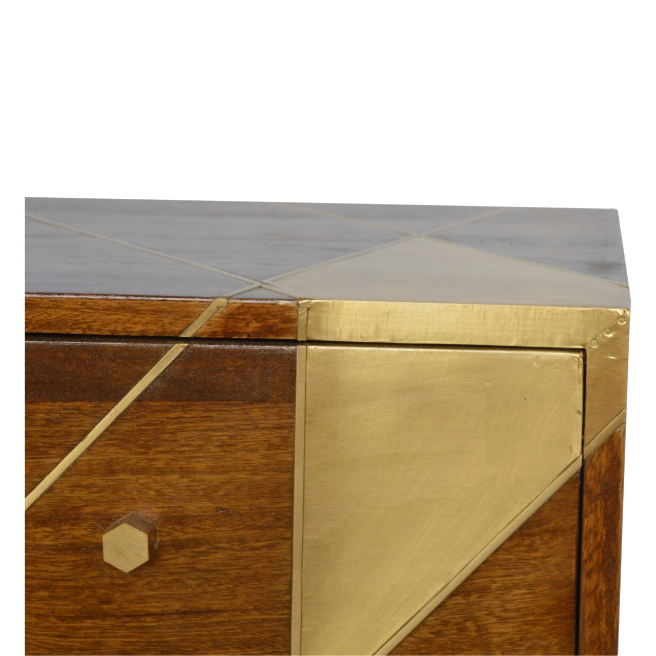 Gold Geometric Chestnut Cabinet