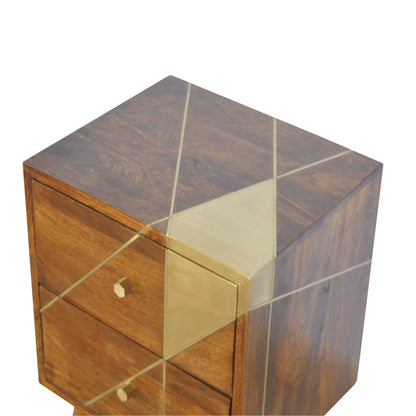 Gold Geometric Chestnut Cabinet
