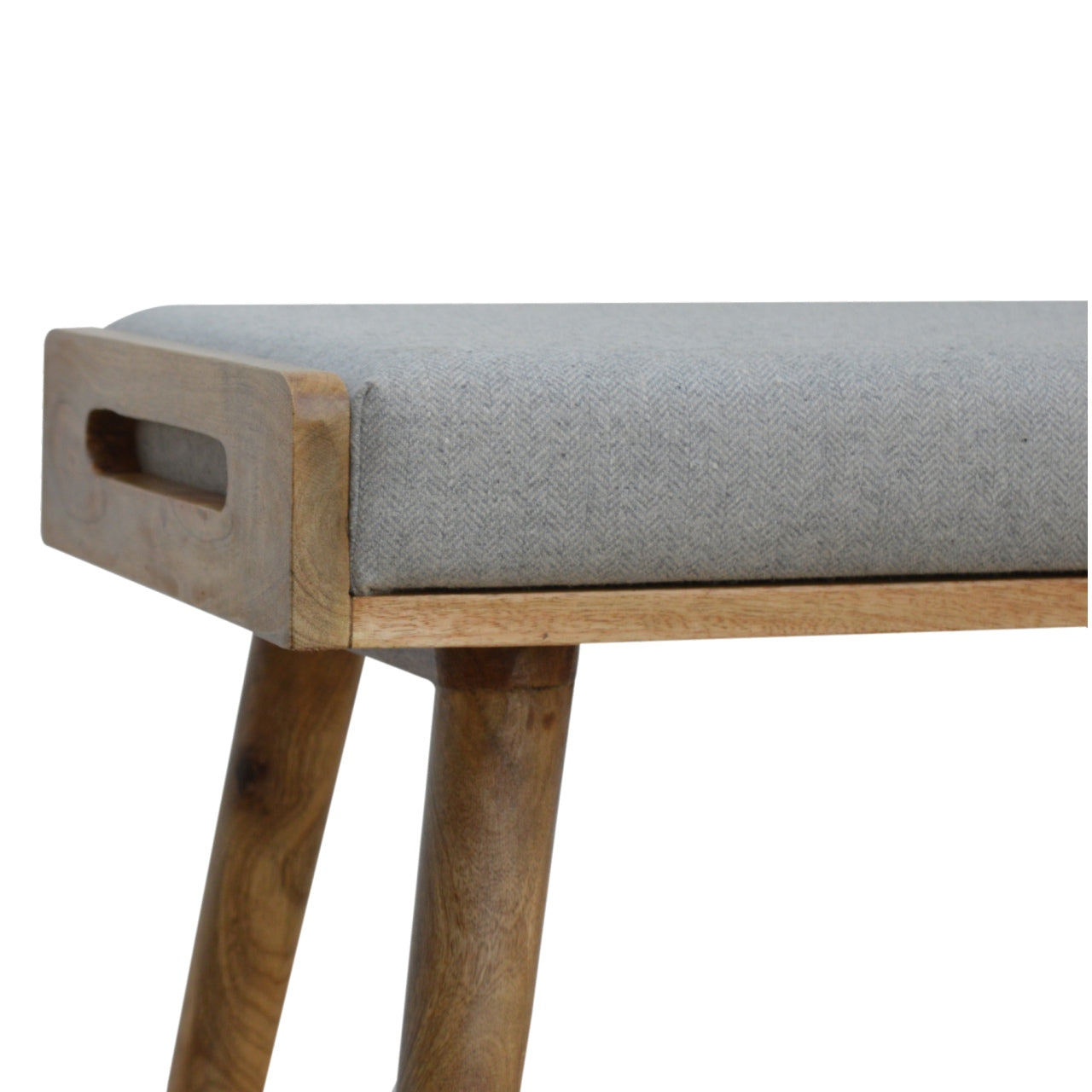 Grey Tweed Footstool