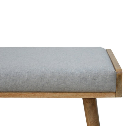 Grey Tweed Footstool