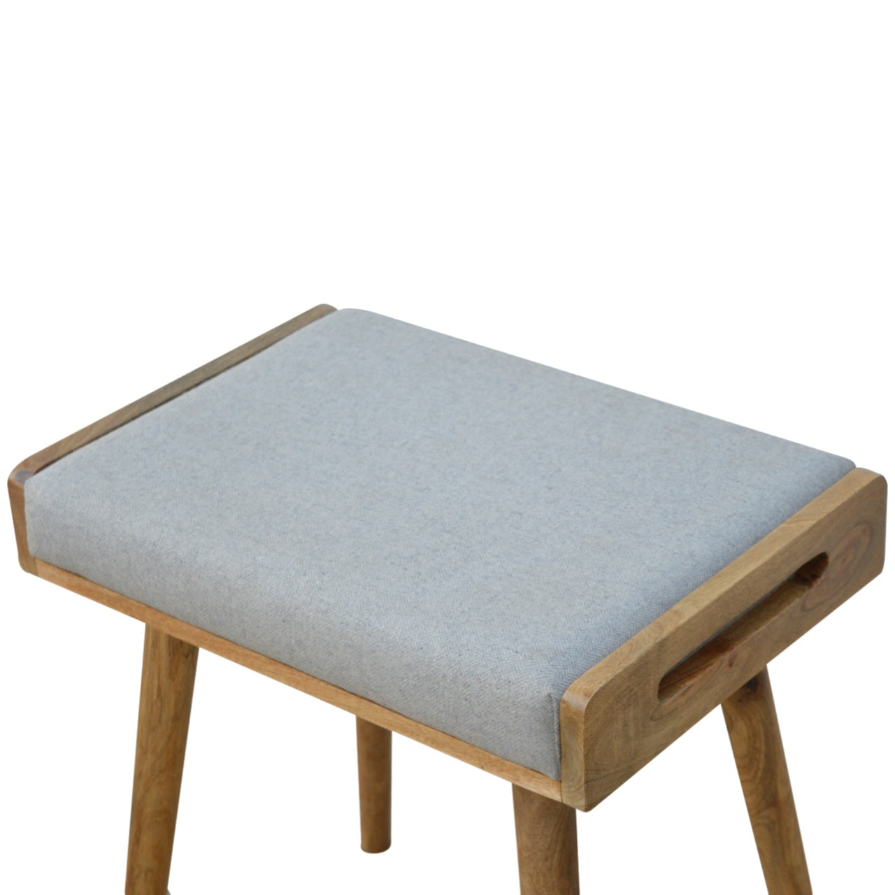 Grey Tweed Footstool