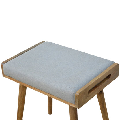 Grey Tweed Footstool