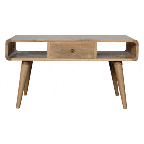 Curved Open Coffee Table 360-degree view animation