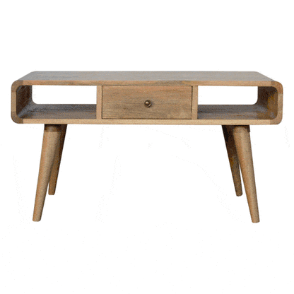 Curved Open Coffee Table 360-degree view animation
