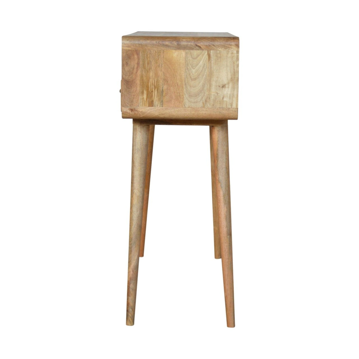 Curved Wood Console Table dimensions and scale reference