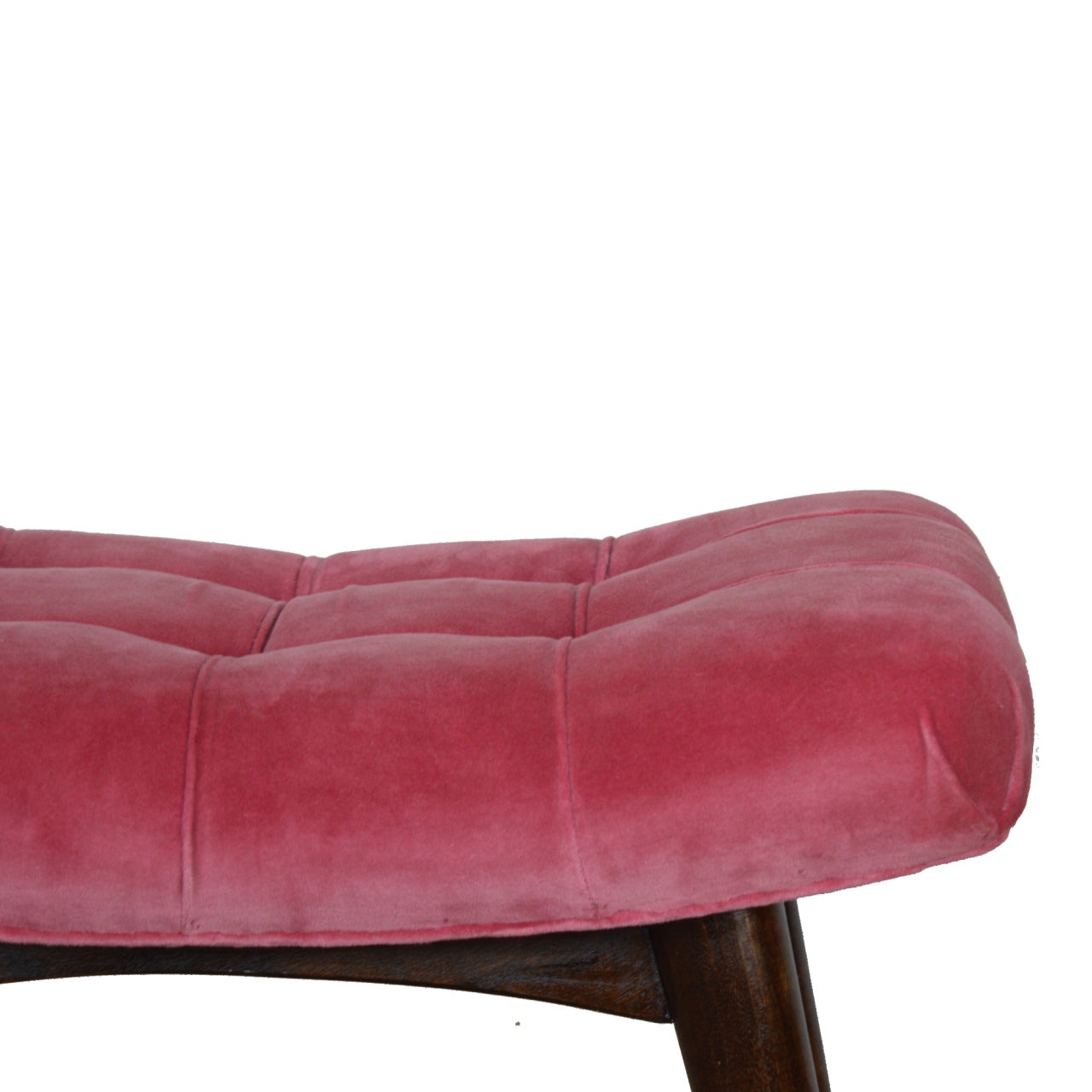 Cotton Velvet Curved Bench