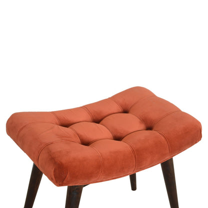 Cotton Velvet Curved Bench